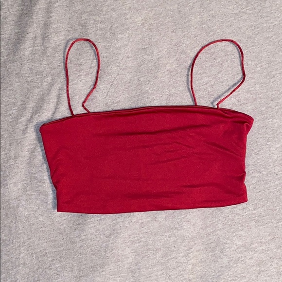 red cropped tank top - Picture 1 of 2